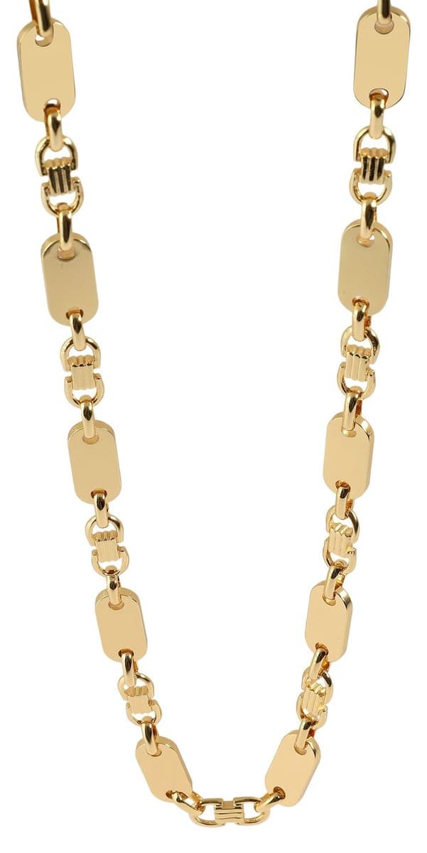 AKZENT Accent Unisex Ketting Benja roestvrijstalen plaatketting, graveerbaar, goudkleurig, 55-70 cm