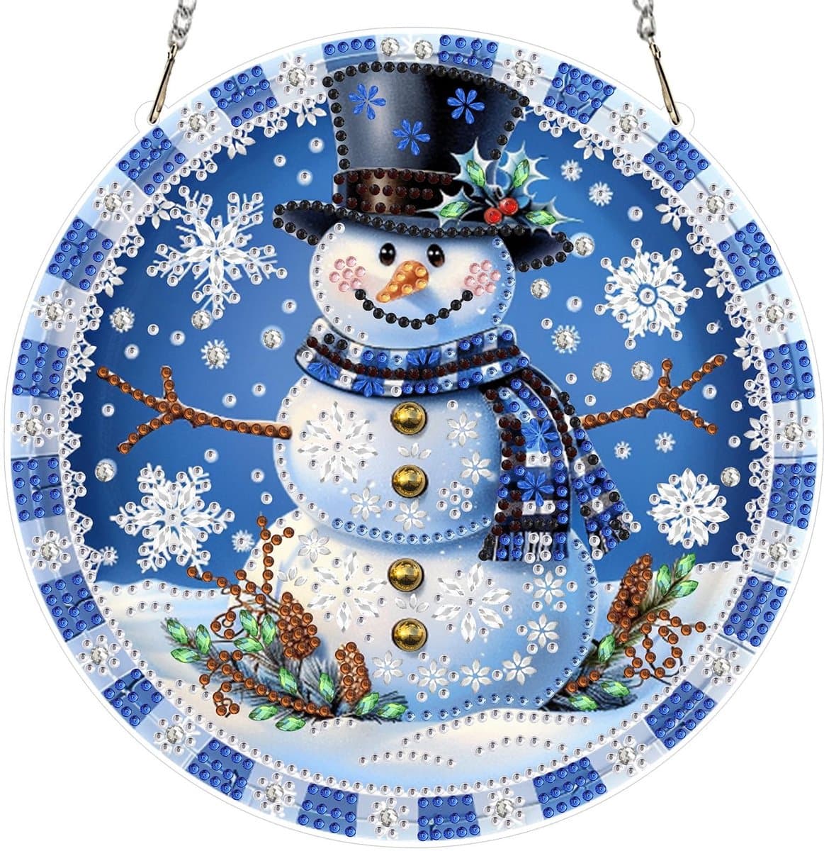 Cosensi- Diamant Schilderij 5D Kerst - Hanger Set - Doe-Het-Zelf Kit - Voor Volwassenen/Kinderen - Unieke Vorm - Inclusief Ketting - Diamantkunst