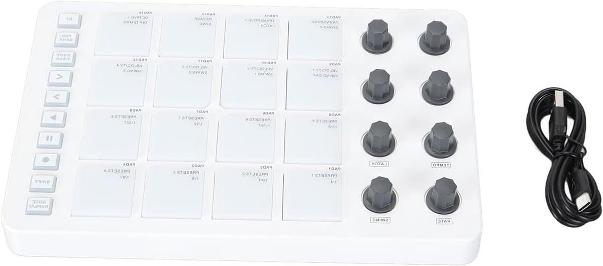 MIDI Controller - Beat Maker - Muziek Productie - 16 RGB Drum Pads - 27x18x7 cm - Zwart