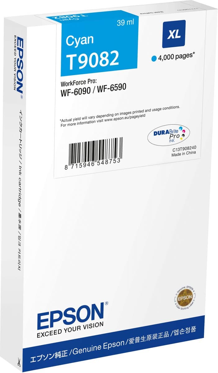 Epson C13T90824N inktcartridge, origineel, cyaan, 1 stuk