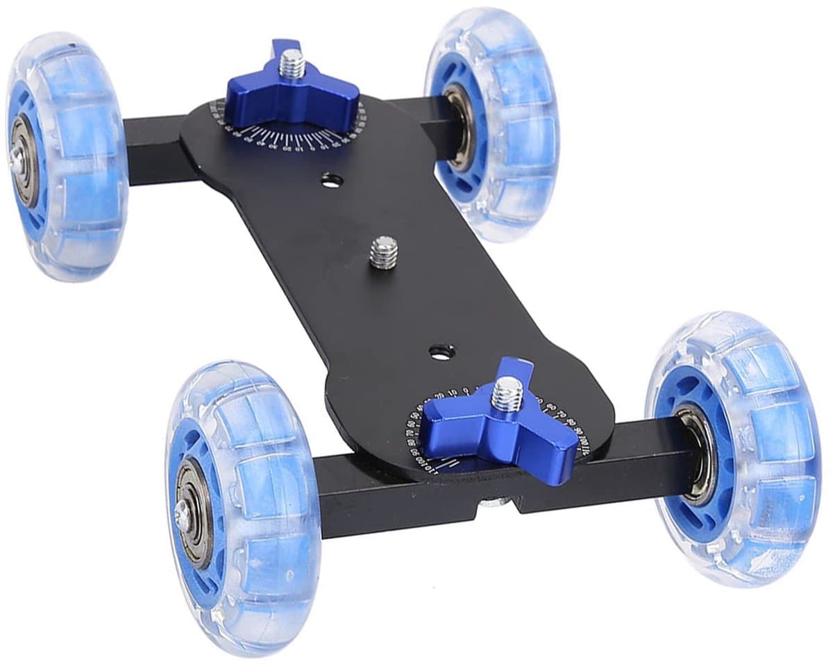 Dailygoody - Camera Dolly Skater - Mini Desktop Slider - Lichtgewicht en duurzaam - Tot 10 kg belasting - Geschikt voor DSLR-camcorders - Geanodiseerd...