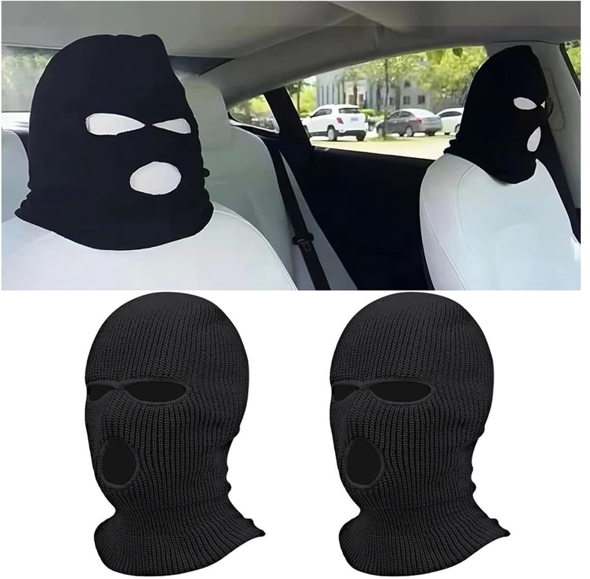 Jhubersproducts - Gepersonaliseerde hoofdsteunhoezen - Ademend en wasbaar - Zwart - Stofdicht en comfortabel - Geschikt voor auto en camper
