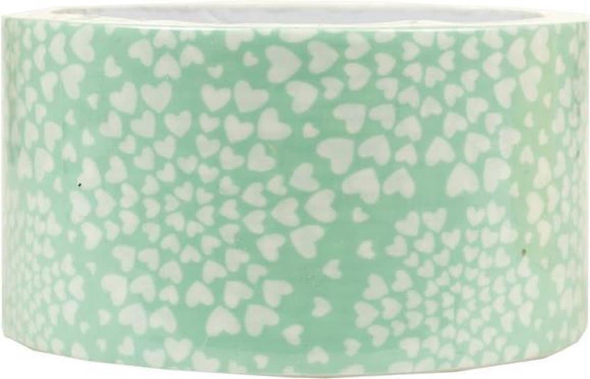 Decoratieve tape - 3 stuks - breed 4,8 cm - HARTJES MINT -geschikt voor 101 doeleinden - Lengte 5 m1