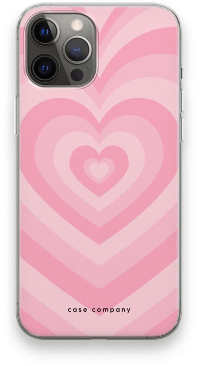 Case Company® - Hoesje geschikt voor iPhone 12 Pro Max hoesje - Hart Roos - Soft Cover Telefoonhoesje - Bescherming aan alle Kanten en Schermrand