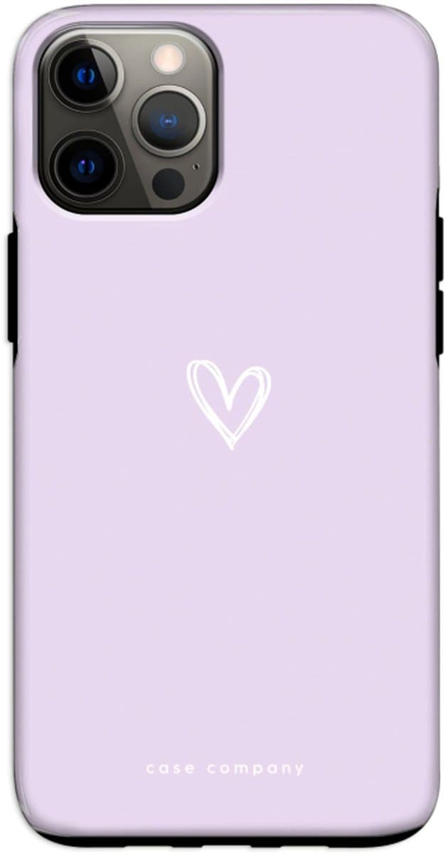 Case Company® - Hoesje geschikt voor iPhone 12 hoesje - Klein hartje paars - Tough Case - Maximale Bescherming alle Kanten en Schermrand