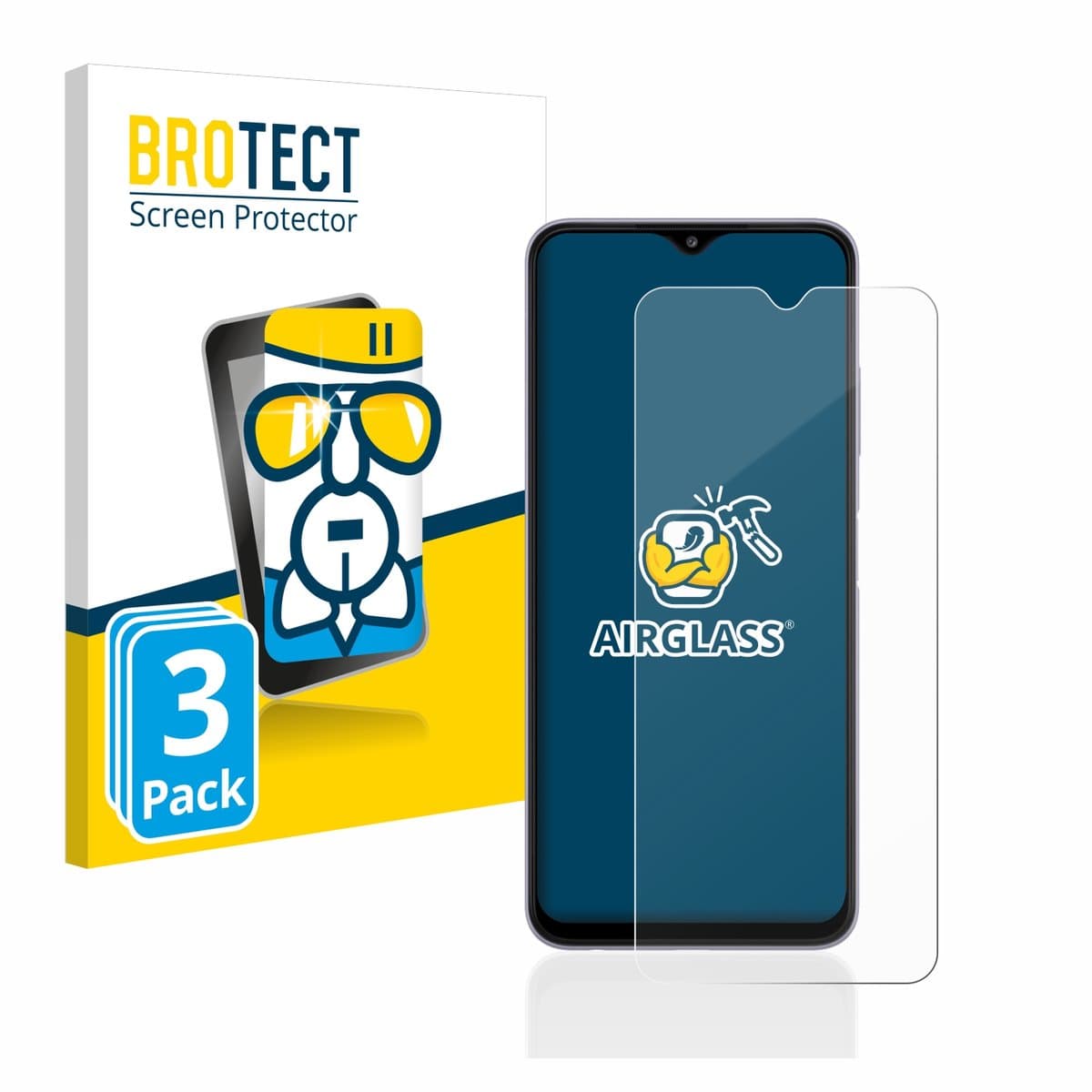 Screenprotector 3 Stuks voor Samsung Galaxy A22 5G Beschermglas transparant