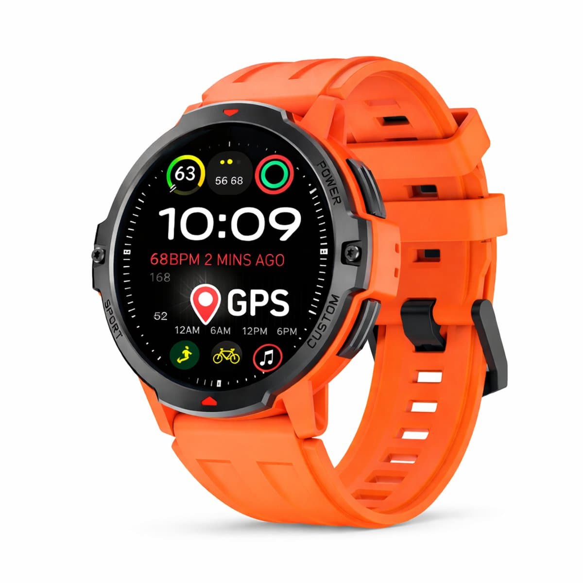 Evy24 Smartwatch GPS - Sporthorloge Heren en Dames - Belfunctie - Waterdicht - Hartslagmeter - Stappenteller - 2 Bandjes - iOS en Android - Rood