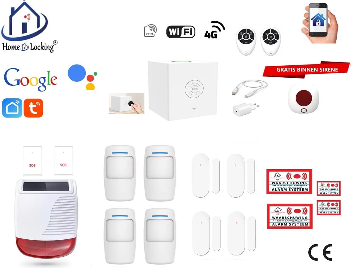 Draadloos beveiligingsbox werkt met wifi en met spraak gestuurde apps. ST01C-22