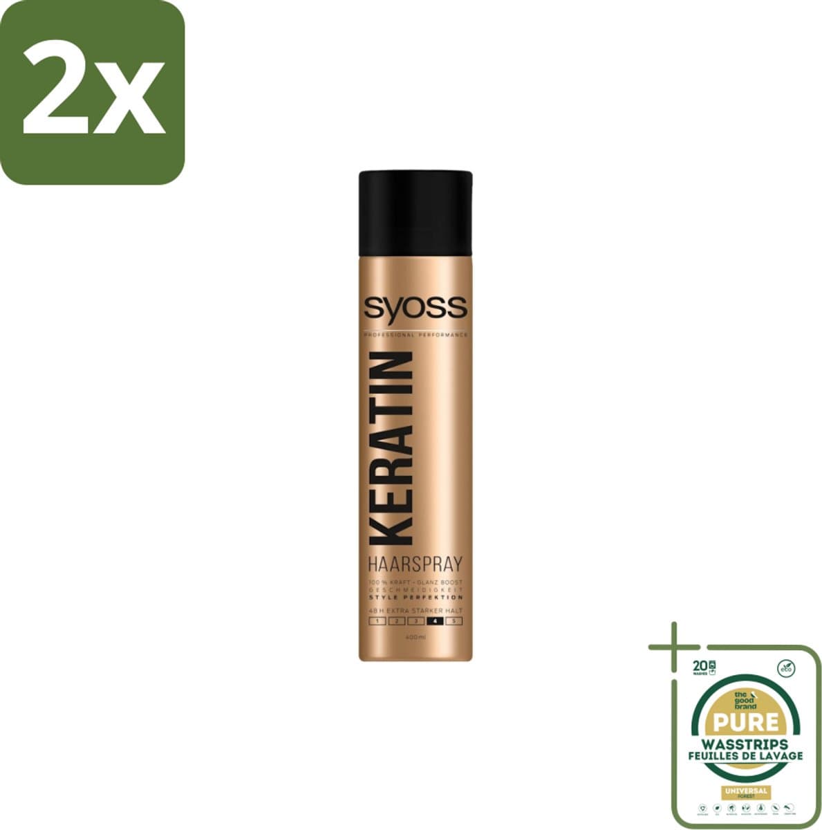 Syoss – Haarspray – Keratin Hold 4 – 400 ml - Voordeelverpakking - 2 stuks - Fixatie - Stylen