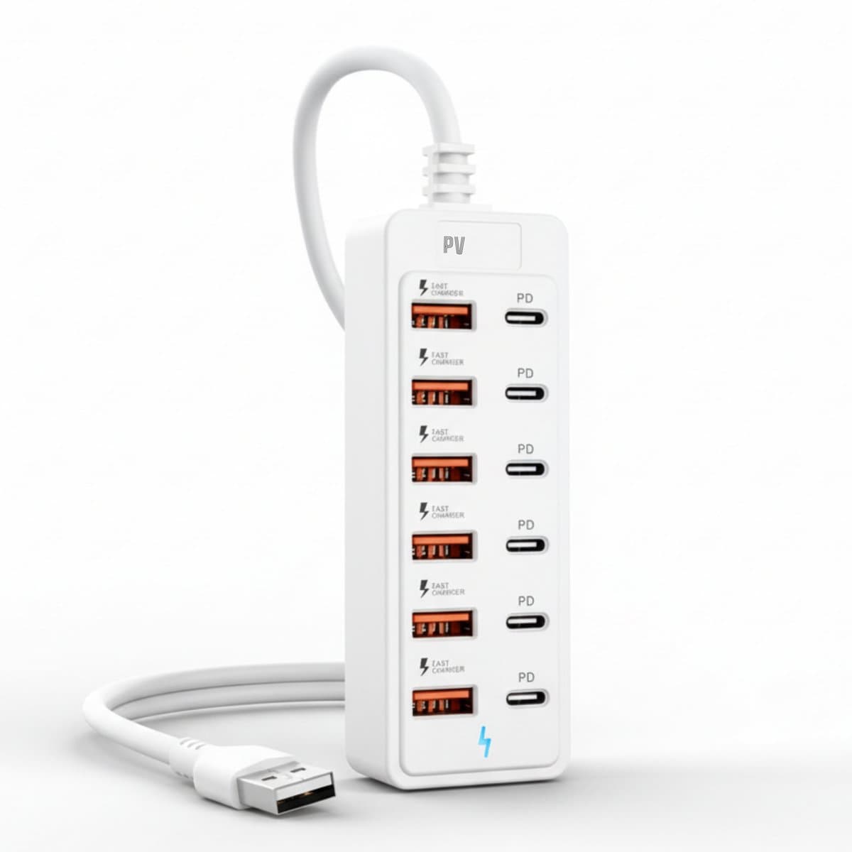 PureVolt 12 in 1 USB Desktop Oplaadstation - USB-C Multi-Poort Oplaadblok met PD 30W - Snellader voor Android & Mobiele Telefoons