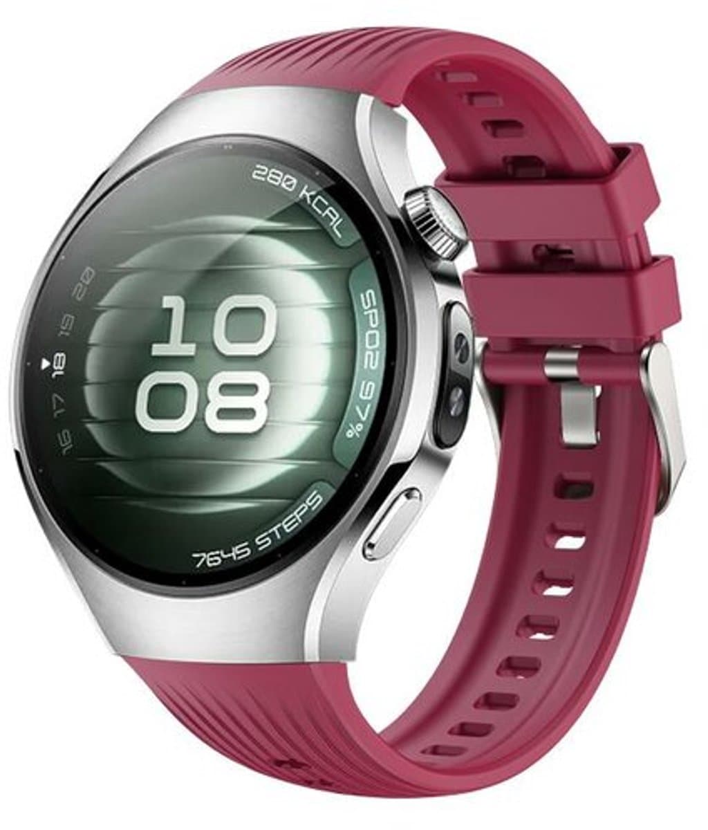 By Qubix - Siliconen bandje 'True Fit' - Wijnrood - geschikt voor Huawei Watch 5 - 42mm