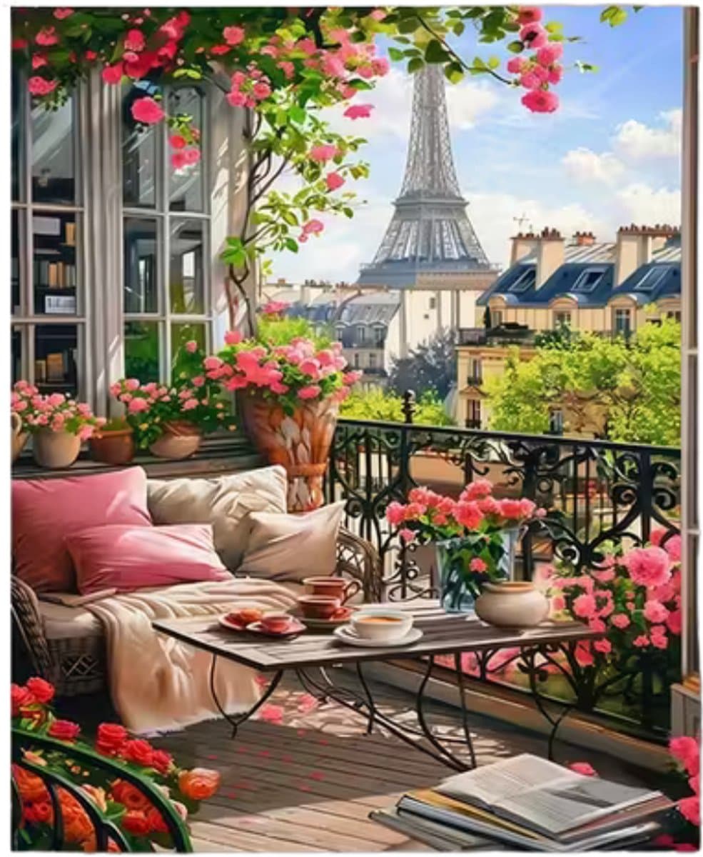 Untamed - OP FRAME - Paint by numbers Volwassenen– schilderen op nummer – Creatieve hobby - Ontspanning Thuis - Cadeau idee - Compleet pakket - DIY decoratie - Eifeltoren - Brunch in Paris