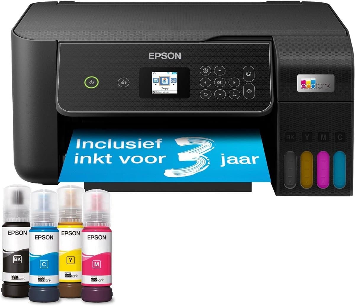 Inkttank Printer - All-in-One Printer - Thuis Printen - Tot 90% Kostenbesparing - 44x41x25 cm - Zwart Bruin