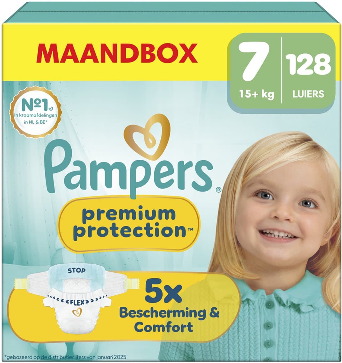 Pampers Premium Protection Luiers Maat 7– Maandbox 128 Luiers