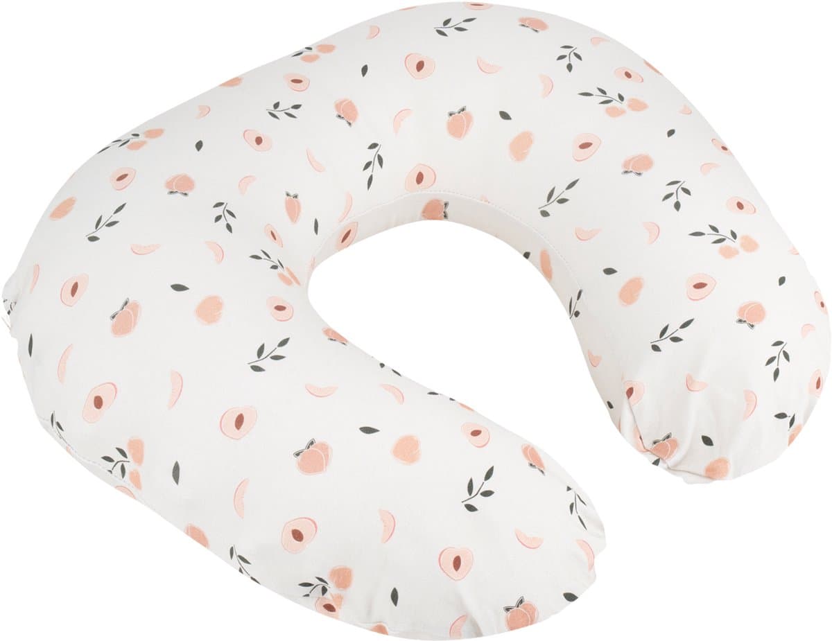 doomoo Softy - Voedingskussen & Nursing Pillow - Ergonomisch - Microkorrels - Biologisch katoen - Compact - Peaches