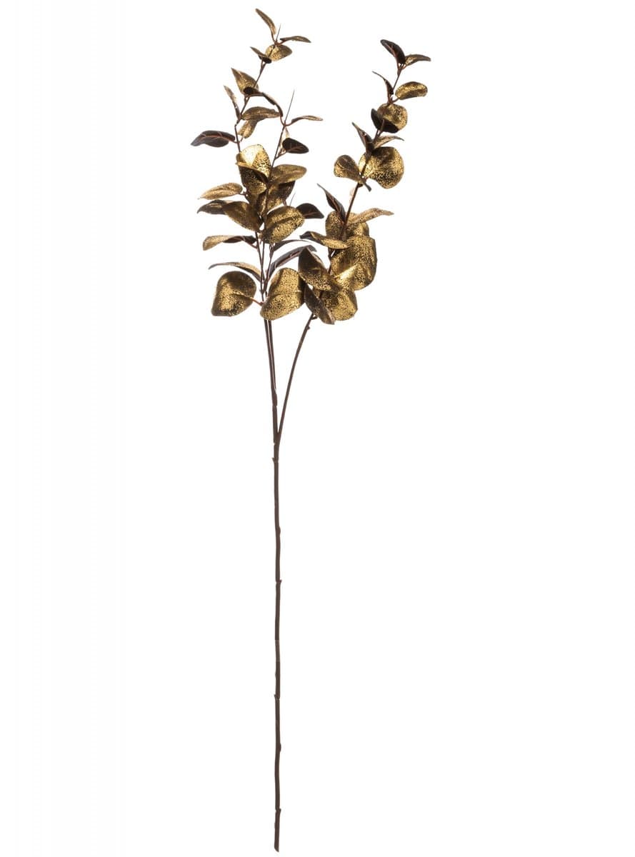 Eucalyptus - glitter goud - Decoratieve Ecalyptus tak - hoogte 76cm - 2 STUKS