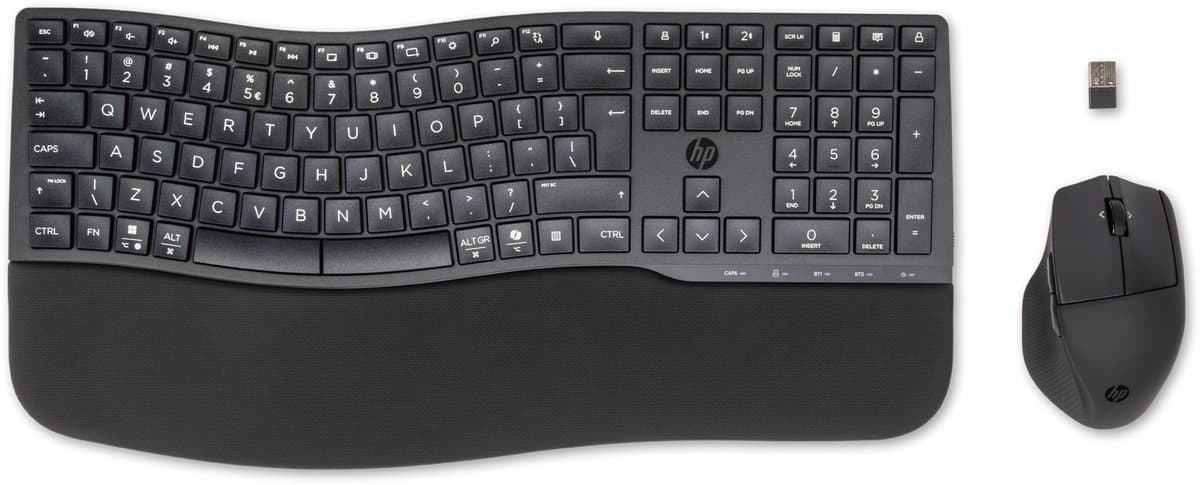 HP 680 Comfort Dual-Mode Keyboard and Mouse Combo-QWERTY- ISO layout