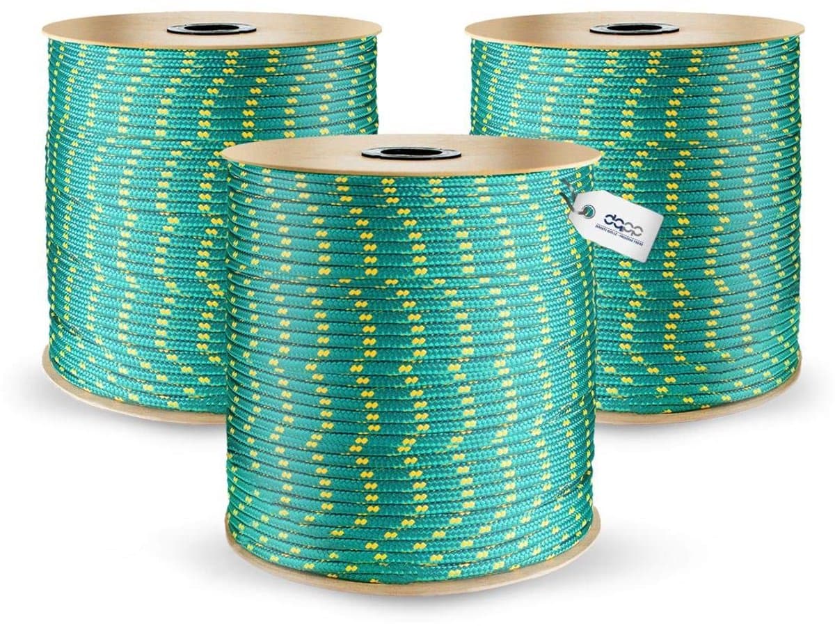 DQ-PP POLYPROPYLEEN Touw, 2 mm, 70 m, GROEN, Draagvermogen tot 82 kg Vlechtlijn Textieltouw Lijn Koord Touw Kunststof touw gevlochten