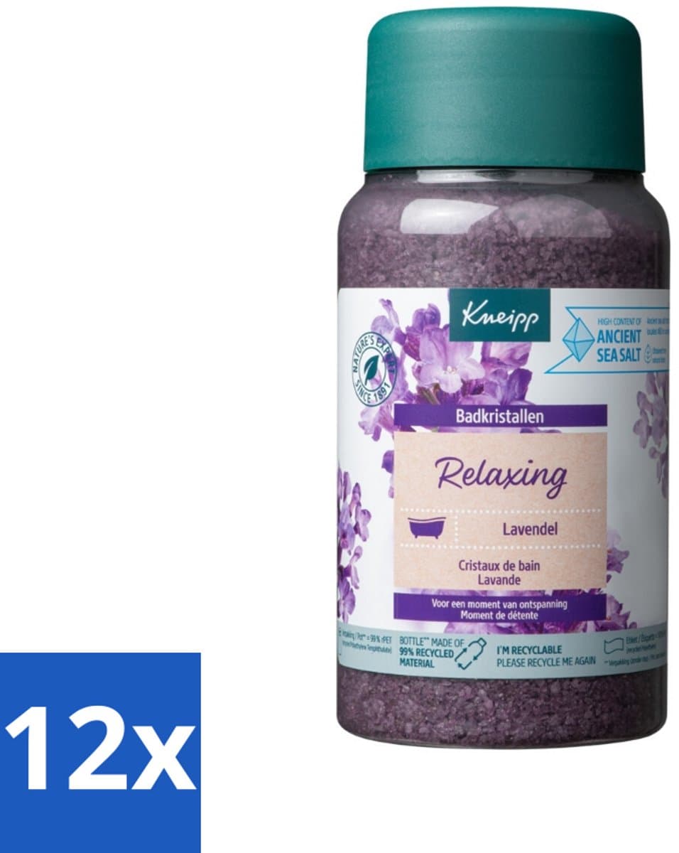 Kneipp - Badzout - Badkristallen - Lavendel - 600 g - Voordeelverpakking - 12 stuks