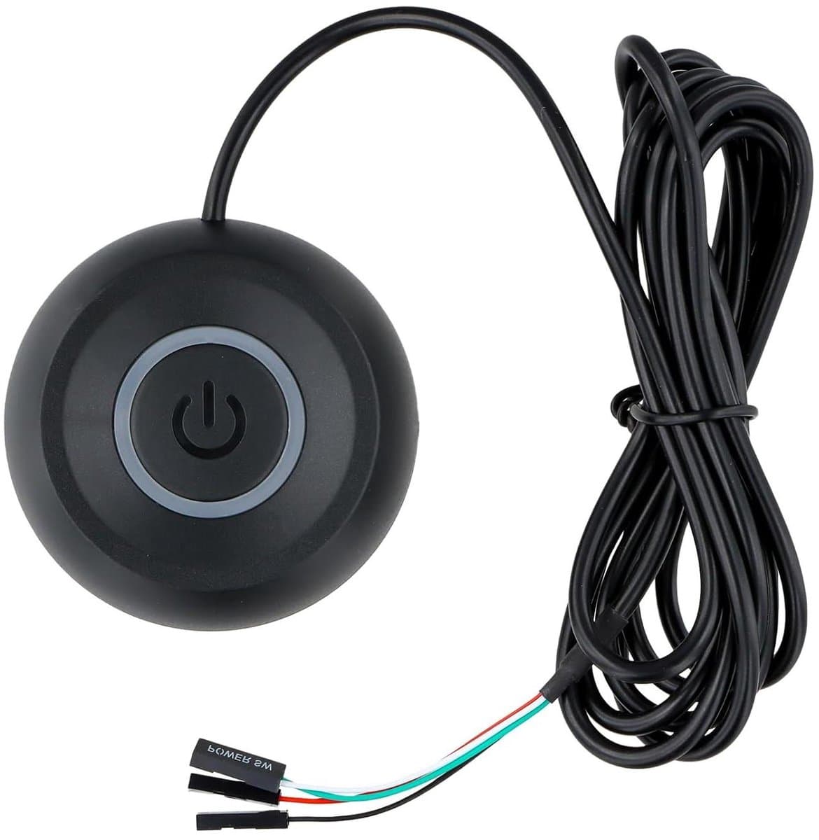 ByShane - Pc aan/uit schakelaar met LED-licht en verlengkabel - Desktop bediening - Geschikt voor pc moederbord - 1.8 meter - Zwart