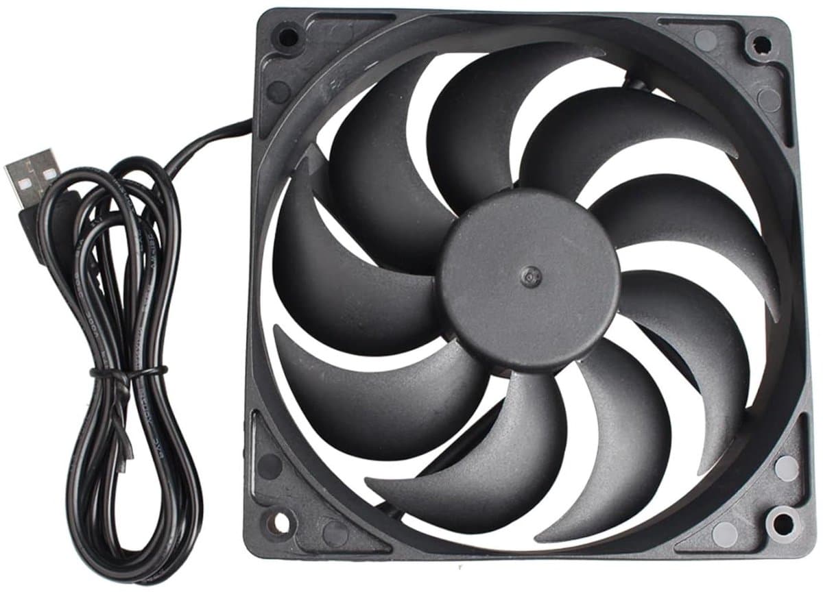 Allecto Plus - Stille 120 x 120 x 25 mm koelventilator voor computer CPU - USB aansluiting - 3D Printer PC CPU koellichaam ventillator
