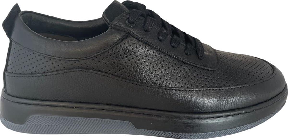 Sportschoenen- Heren Sneakers- Heren Schoenen 120- Leer- Zwart- Maat 40