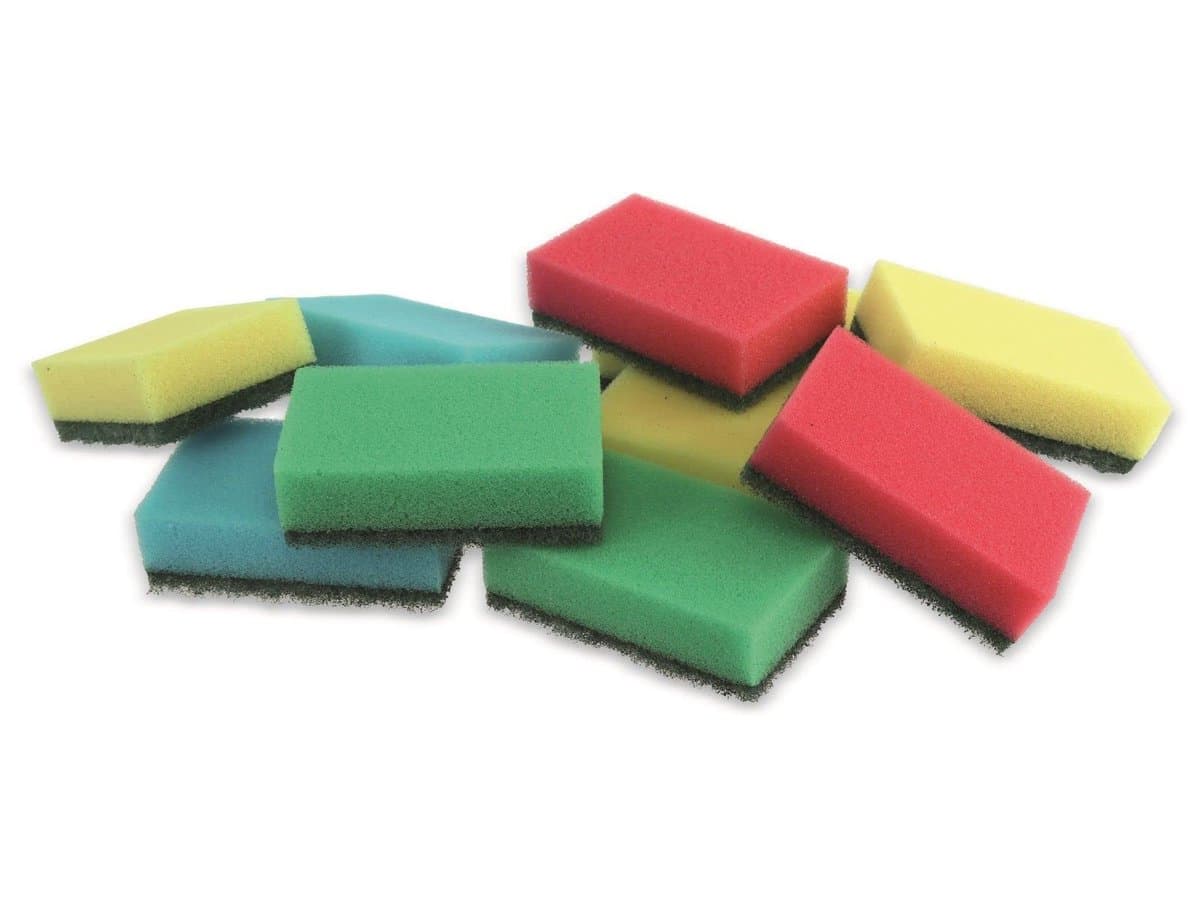Ultra Clean schuurspons - 10x stuks - multi color - polyurethaan - schoonmaakspons