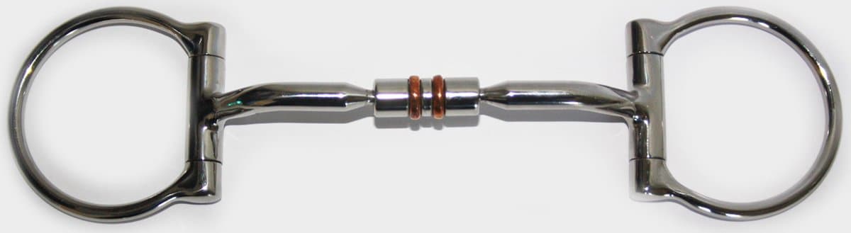 Hipponeiro anatomisch gevormd RVS met koperen rollers bustrens bit - 13,5 cm - 10 mm