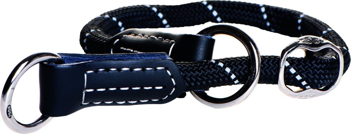 Rogz Rope Sliphalsband Zwart - Hondenhalsband - M 35-40x0.9 Cm