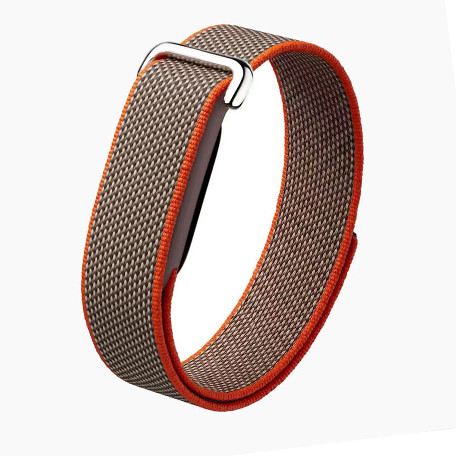 Horlogeband voor Google Fitbit Air – Ademende en duurzame nylon sportband (klittenbandsluiting)-Oranje met stippen