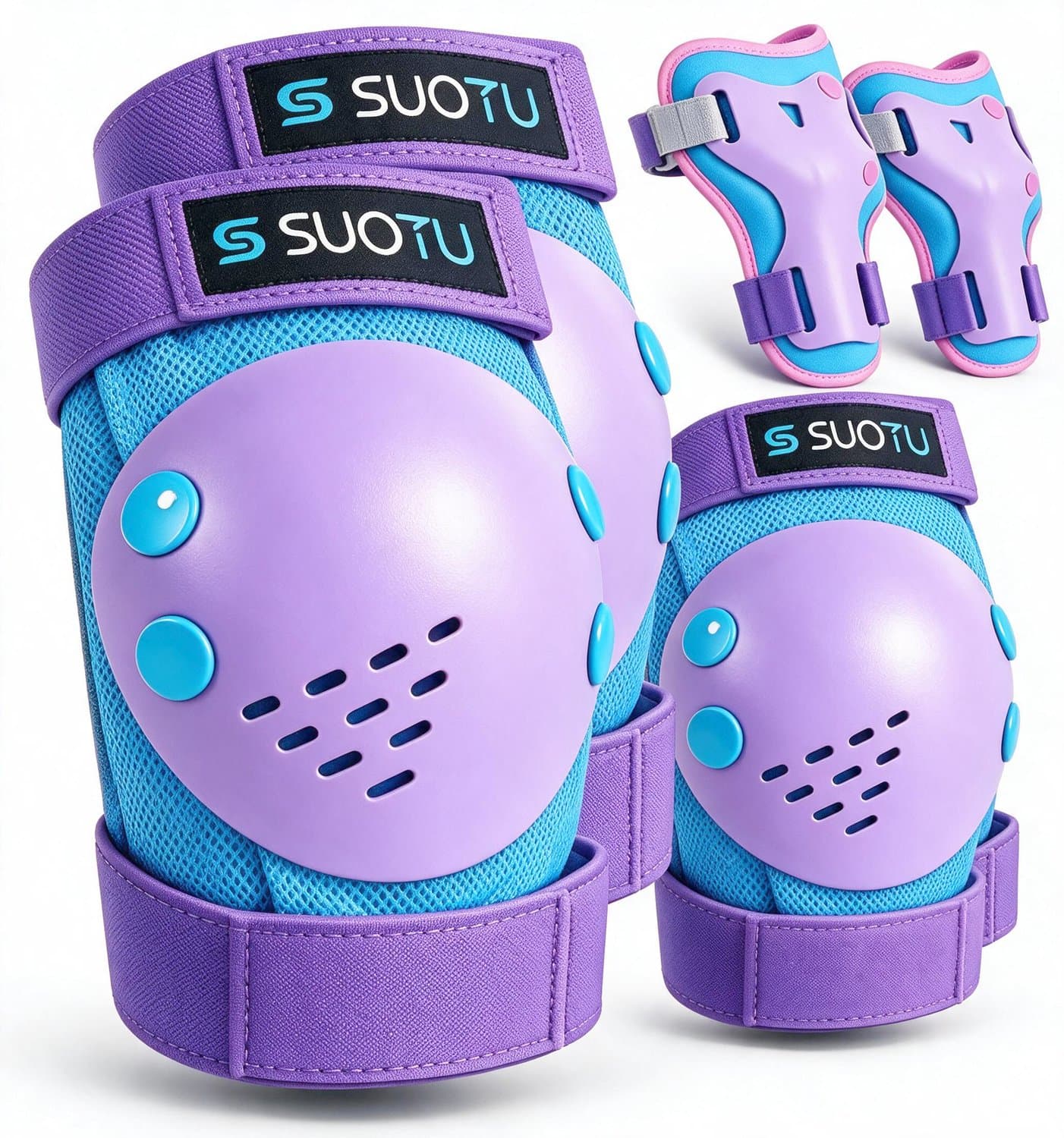Suotu Skate Beschermset Kinderen - Skate bescherming - Skeeler Beschermset - Paars - M