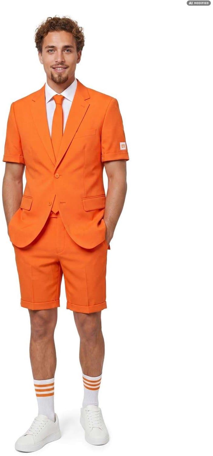 OppoSuits The Orange - Heren Zomer Pak - Carnavalskleding - Nederlands Elftal Kostuum - Koningsdag - Oranje - Maat EU 56