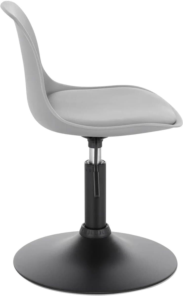 Klarven® Barkruk Grijs - Met Rugleuning, Verstelbaar in Hoogte en 360 Graden Draaibaar - Ergonomisch Zitvlak, tot 120 kg - B 41 x H 59,5-71 x D 39 cm
