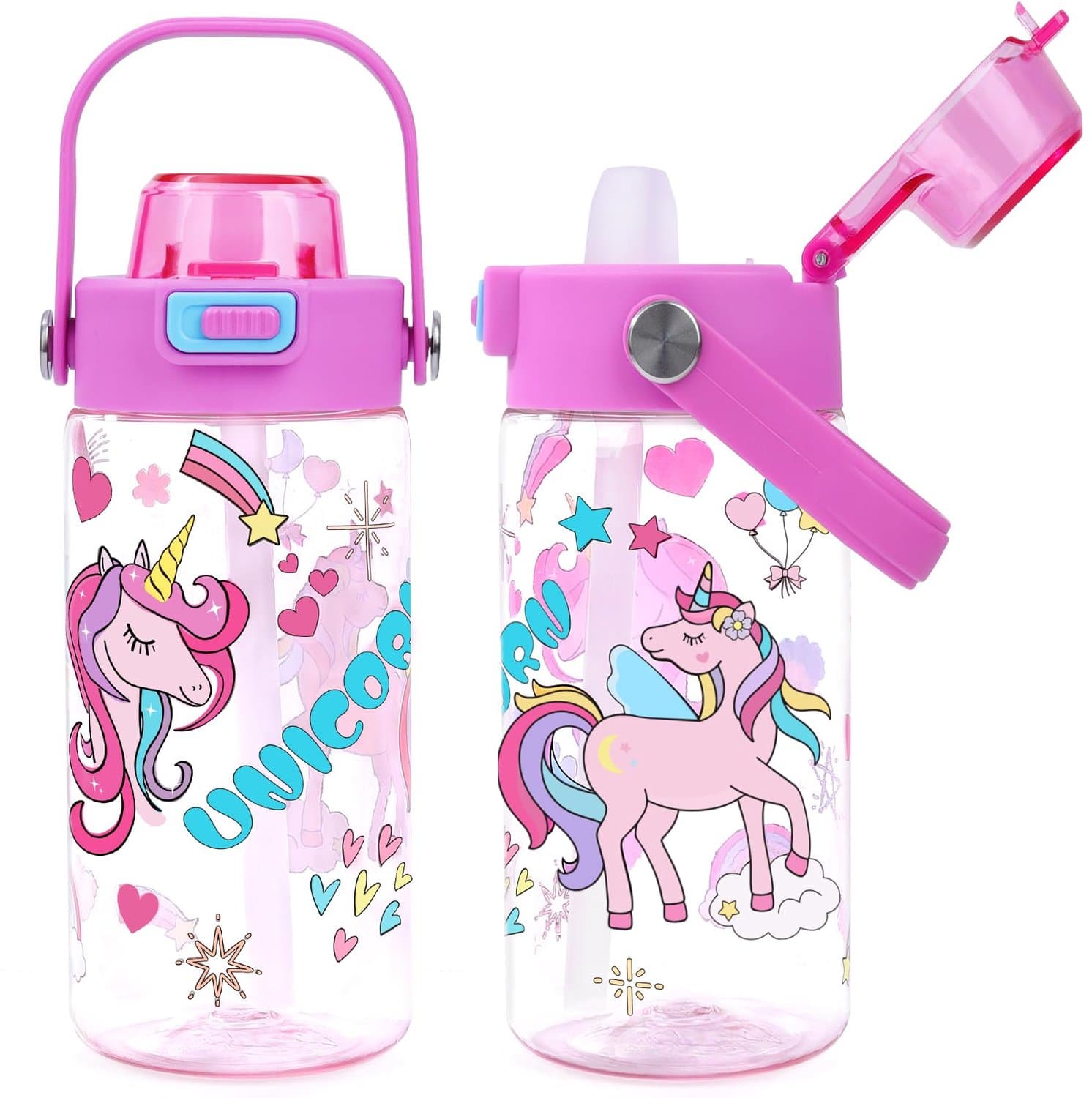 Queenshin Drinkfles, sport, 600 ml, sportfles, lekvrij, BPA-vrij, voor dames en heren, cadeau, reizen, gym - ShopVlot