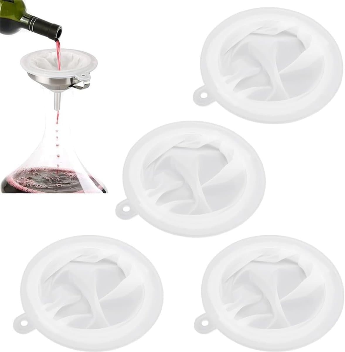 Set van 4 Zeeffilters met 100/200/300/400 Mesh voor Keuken - Ideaal voor Olie, Sap en Melk
