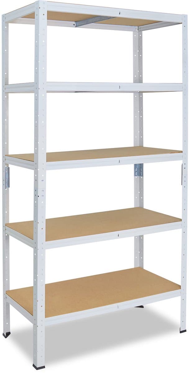 Shelfplaza HOME metalen stellingkast - 230x90x60 cm - wit - 5 planken