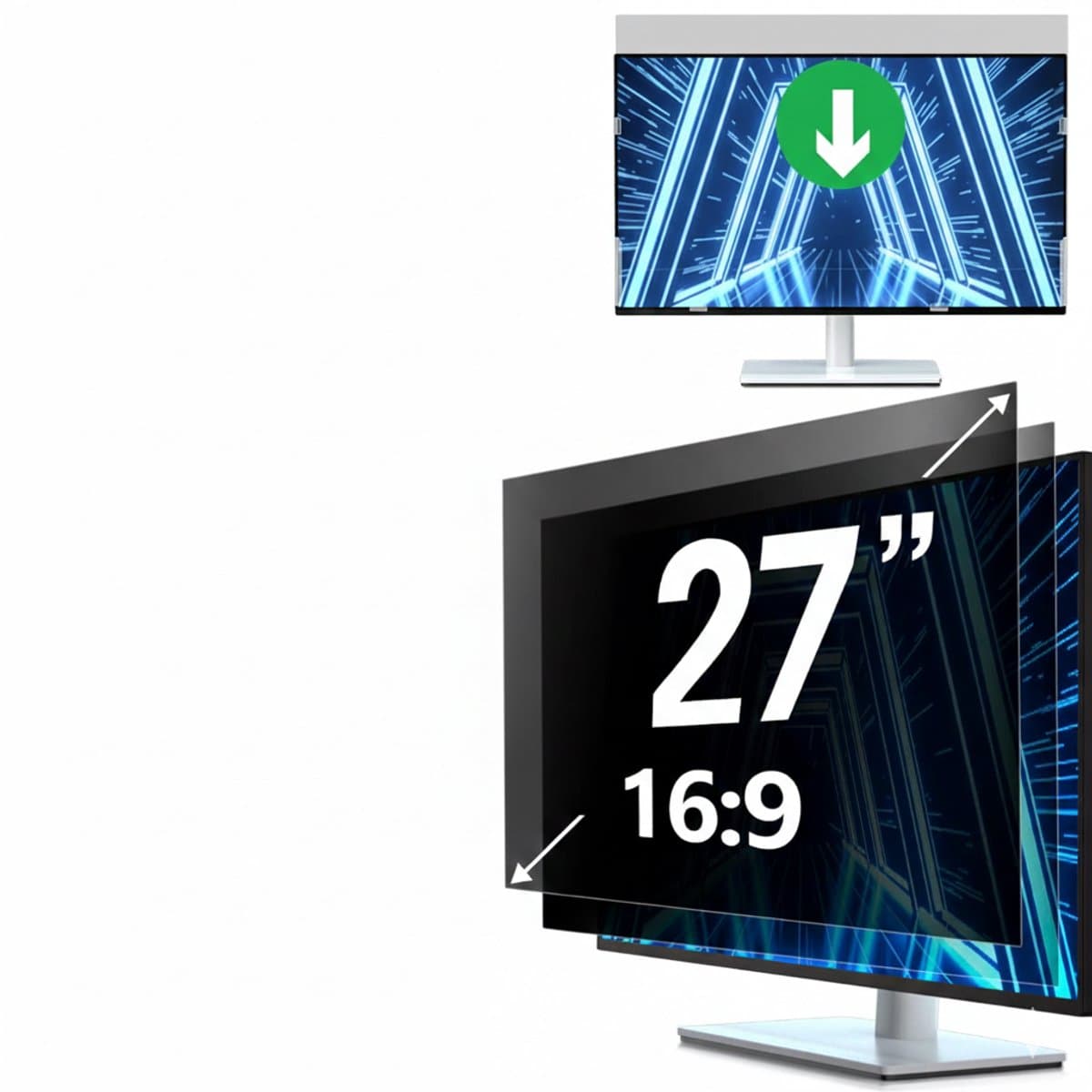 Famanu - Privacyfilter monitor - 27 inch - 16:9 - Afneembaar - Anti-inkijk en anti-reflectie - Set van 2