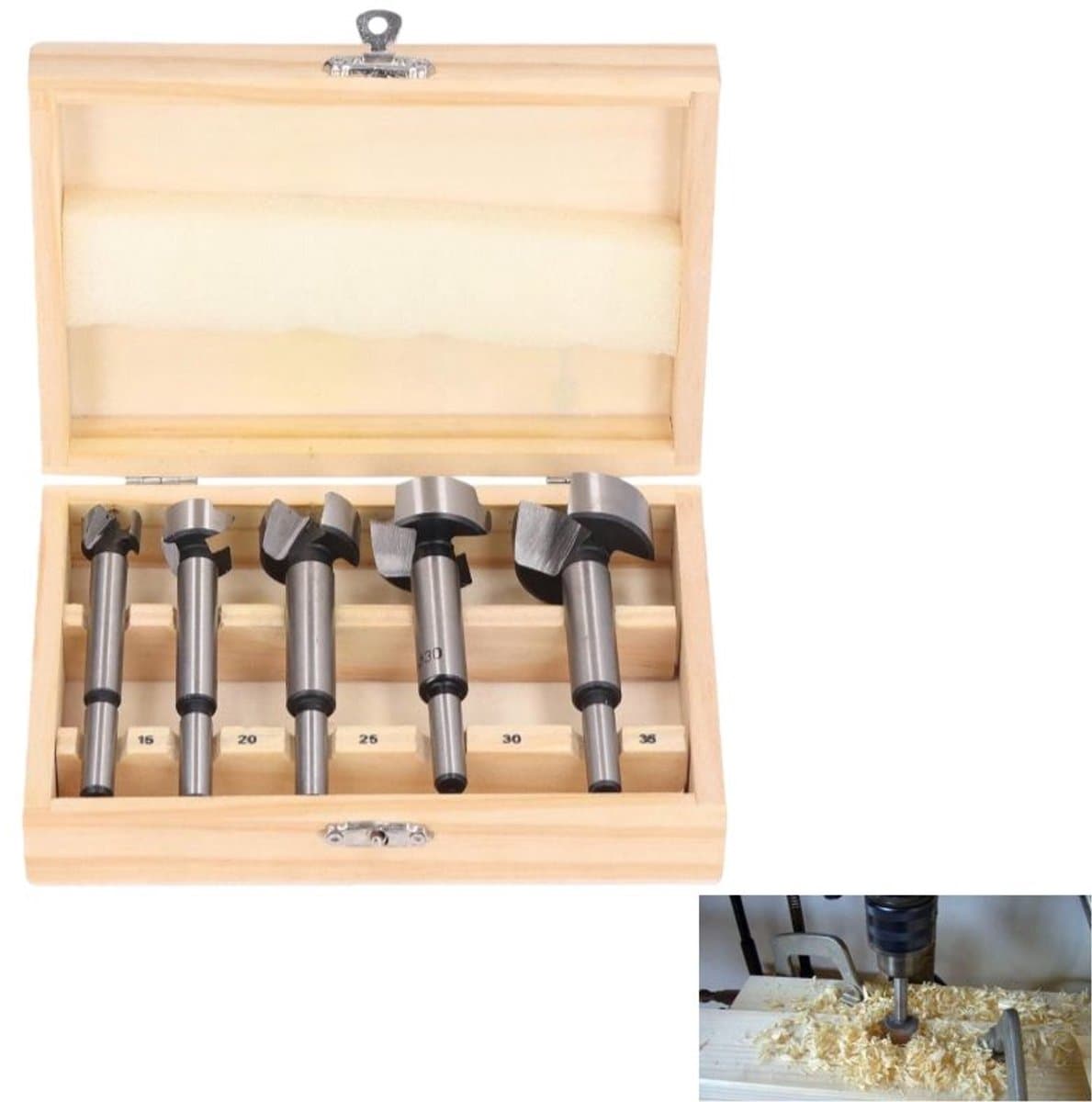 1 stuks - scharnierboor - forstnerboor - scharniergat boorset - Forstner rechte metaalboren - voor hout en multiplex - maten: 15, 20, 25, 30, 35 mm
