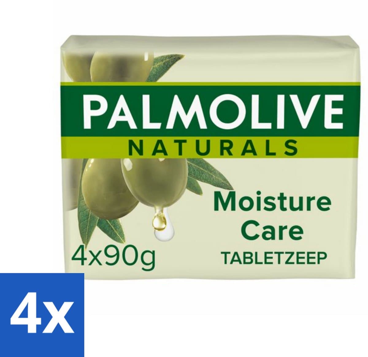4 x Palmolive - Naturals - Tabletzeep - Olijf & Melk - Natuurlijke ingrediënten - 4x90 g - Palmolive Zeep - Tabletzeep - Olijf & Melk - Natuurlijke Ingrediënten - Hydraterende Zeep
