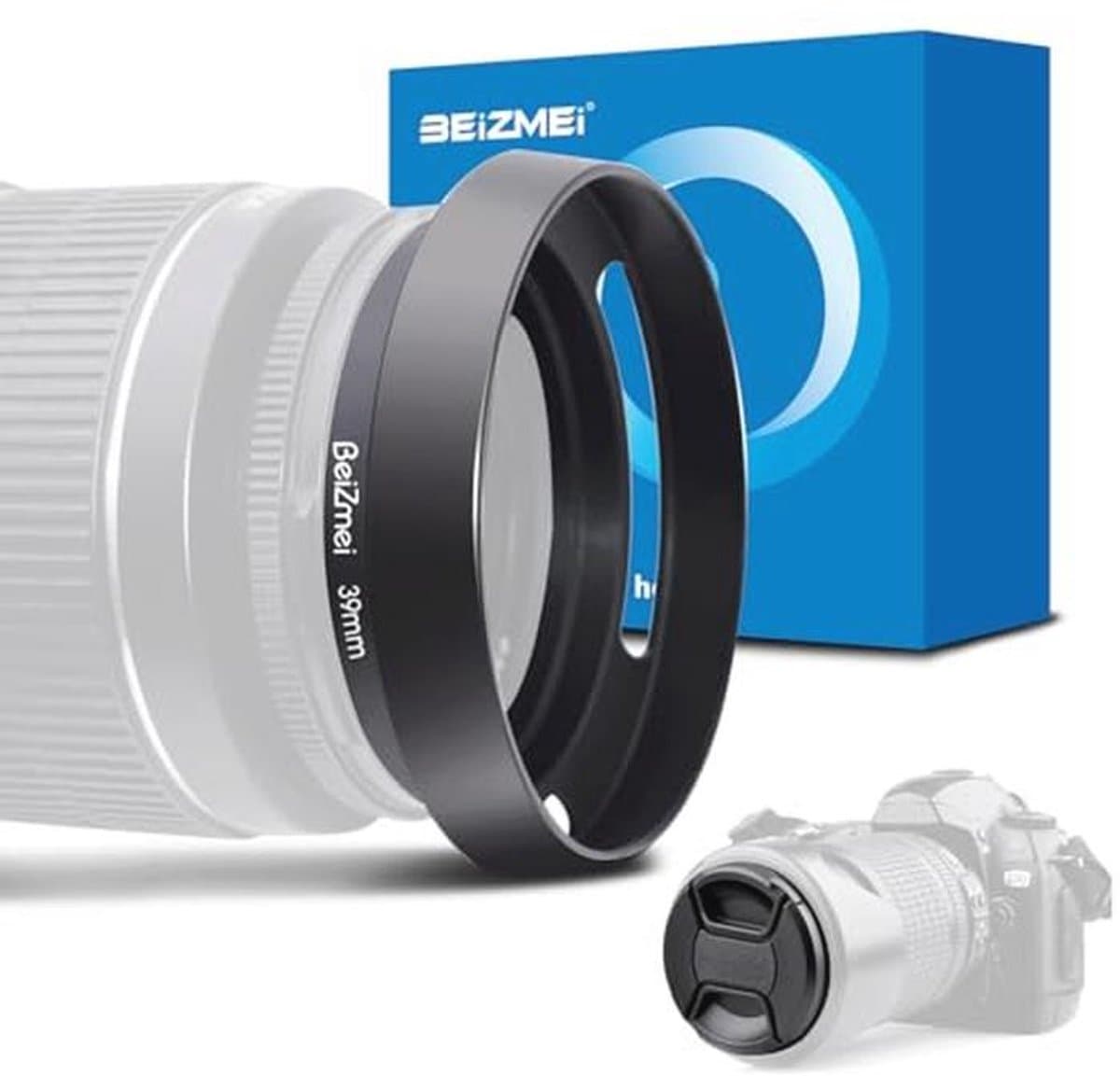 Universele 39 mm Zonnekap en Lensdop voor Camera