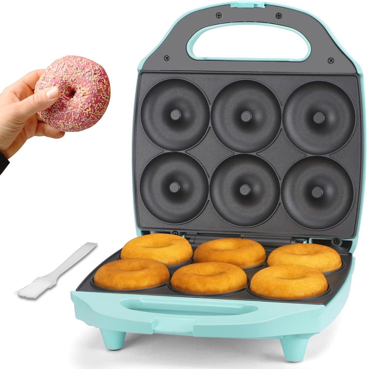 Mini Donut Bakmachine voor 6 Stuks - Perfect voor Ontbijt, Tussendoortjes en Desserts