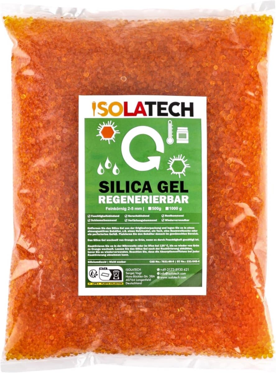 Droogmiddel Silicagel met Indicator voor 3D-printerfilament en Diverse Toepassingen - 0,9 kg