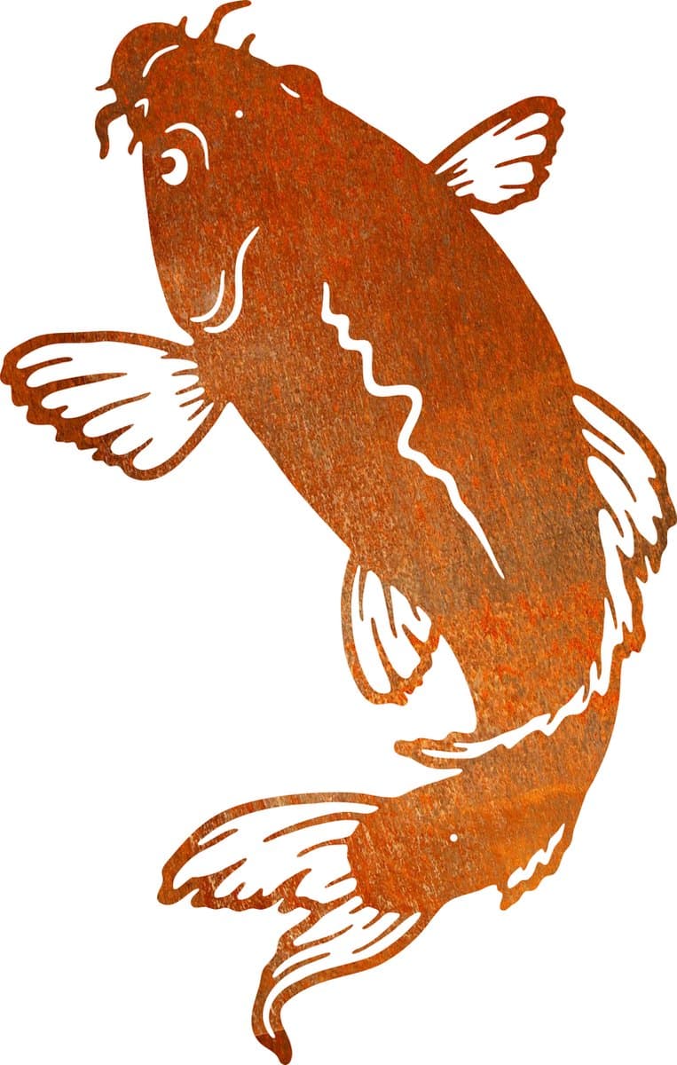 Ferdec - Koi karper silhouet van cortenstaal - dierenbeeld – nr4