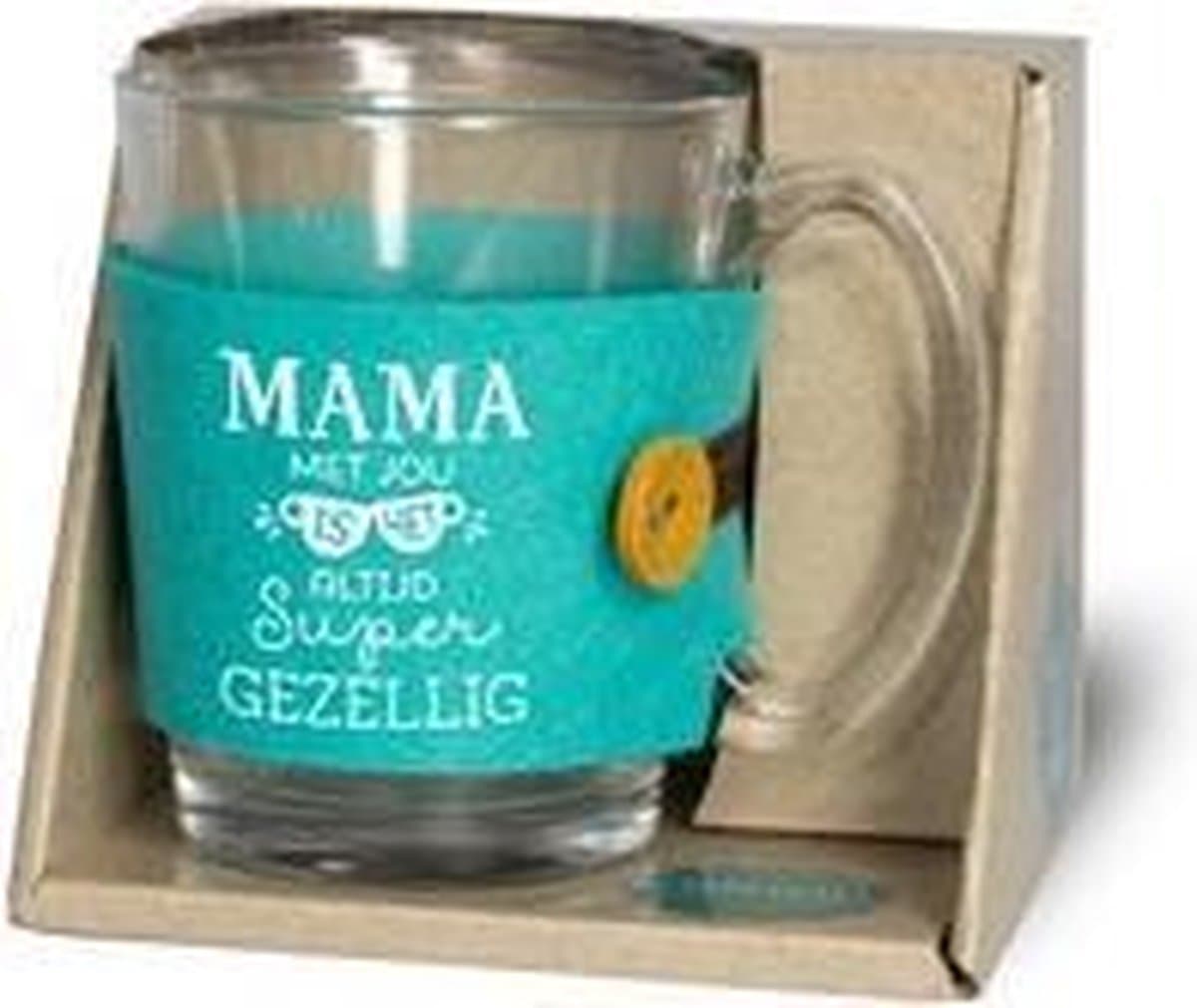 Moederdag - Mama met jou is het altijd super gezellig - Gevuld met verpakte Italiaanse bonbons - Voorzien van een zijden lint met de tekst "Speciaal voor jou"- in cadeauverpakking met gekleurd lint