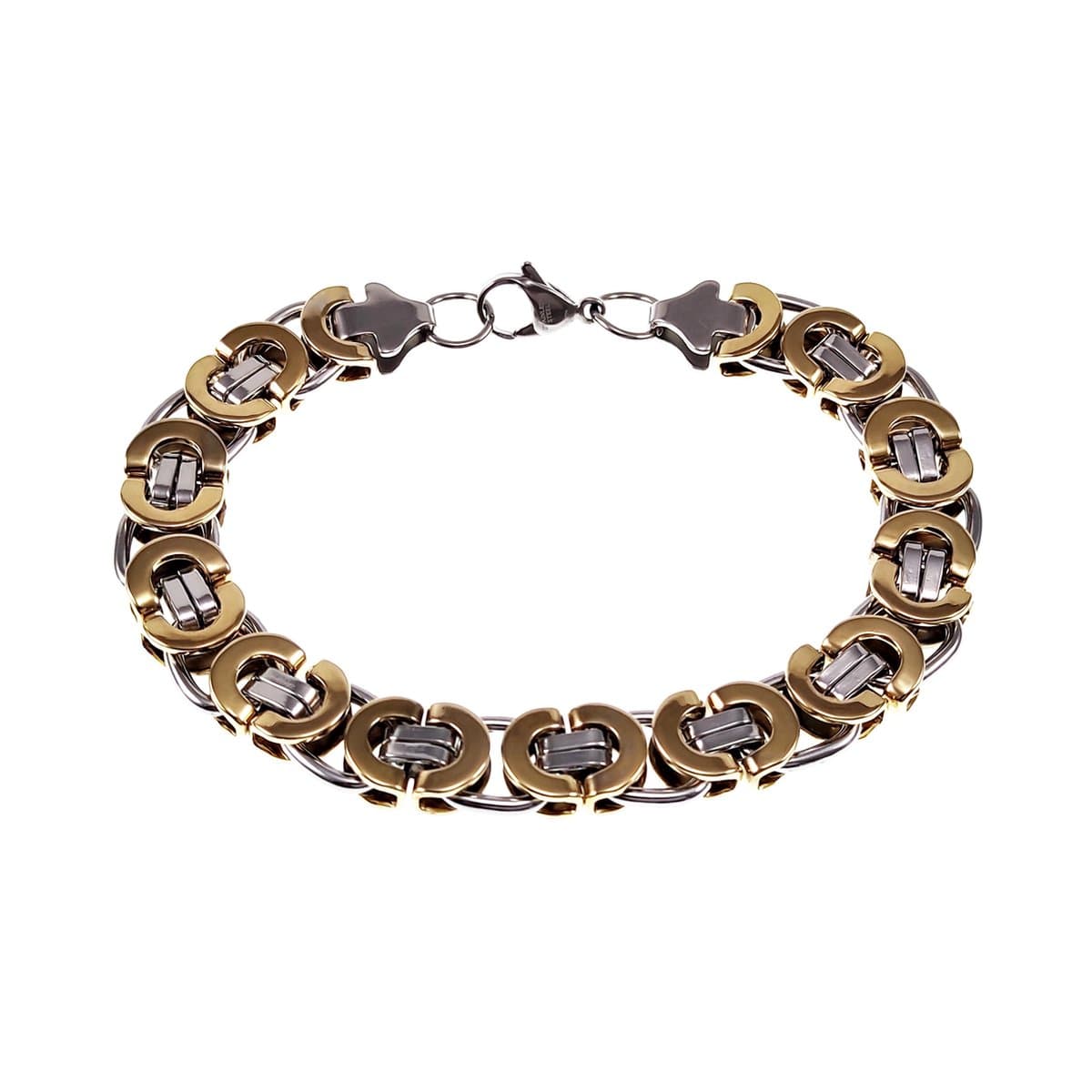 11mm Platte Koningsarmband - Stalen Goudkleur-Zilverkleur - Schakelarmband