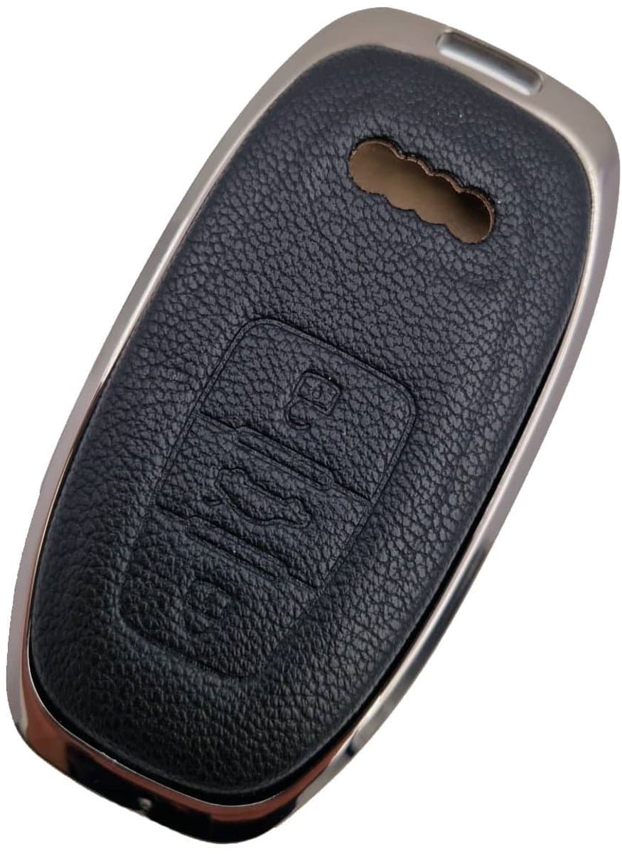 Autosleutel Hoesje geschikt voor Audi - Sleutelcover - Aluminium Sleutelhoes - Accessoires - zwart
