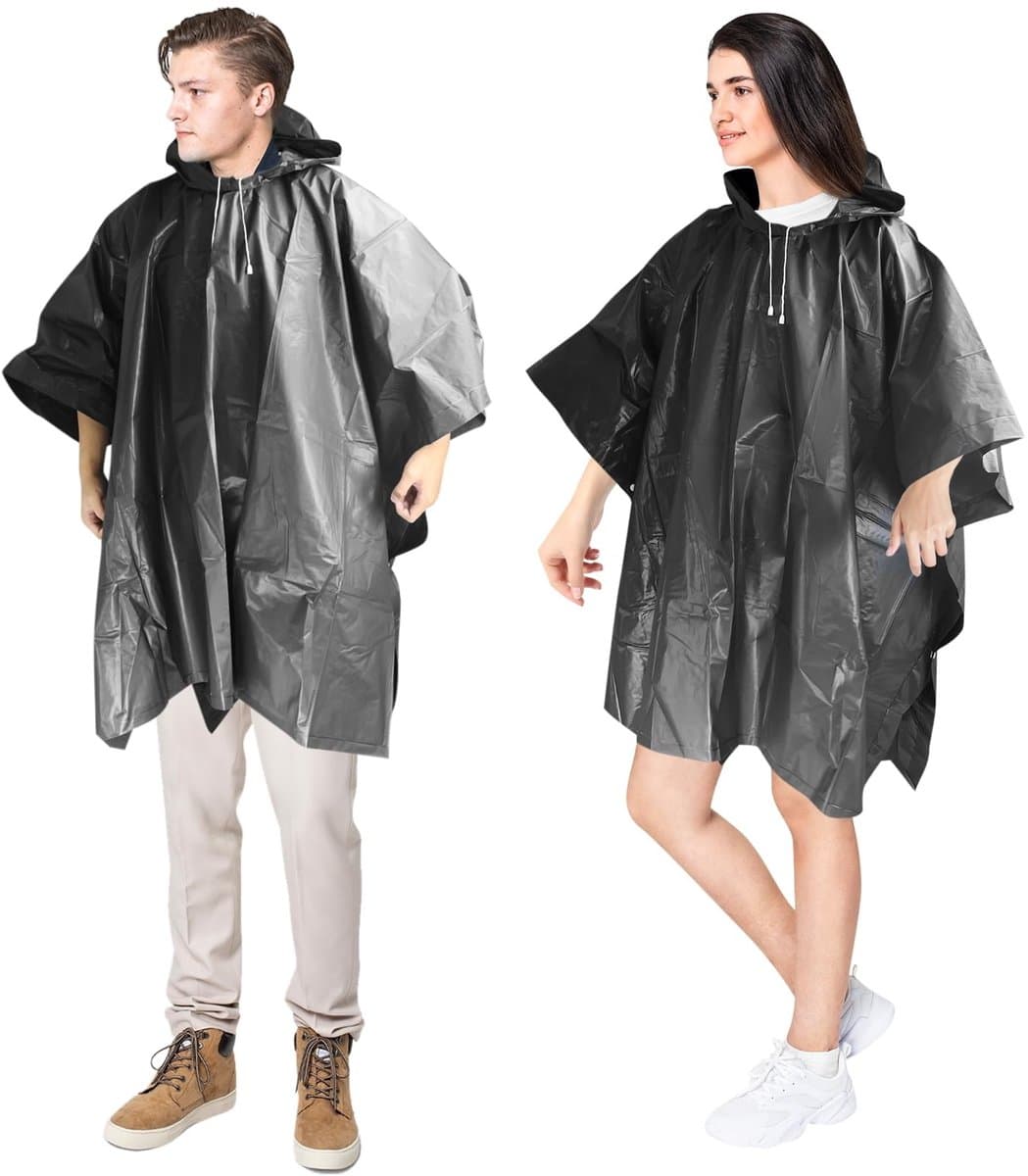 Dailygoods- Regenponcho Herbruikbaar - Robuuste Regencape - Ademend - Geschikt voor Fietsen/Wandelen - Bescherming tegen Scheuren - Ruime Mouwen