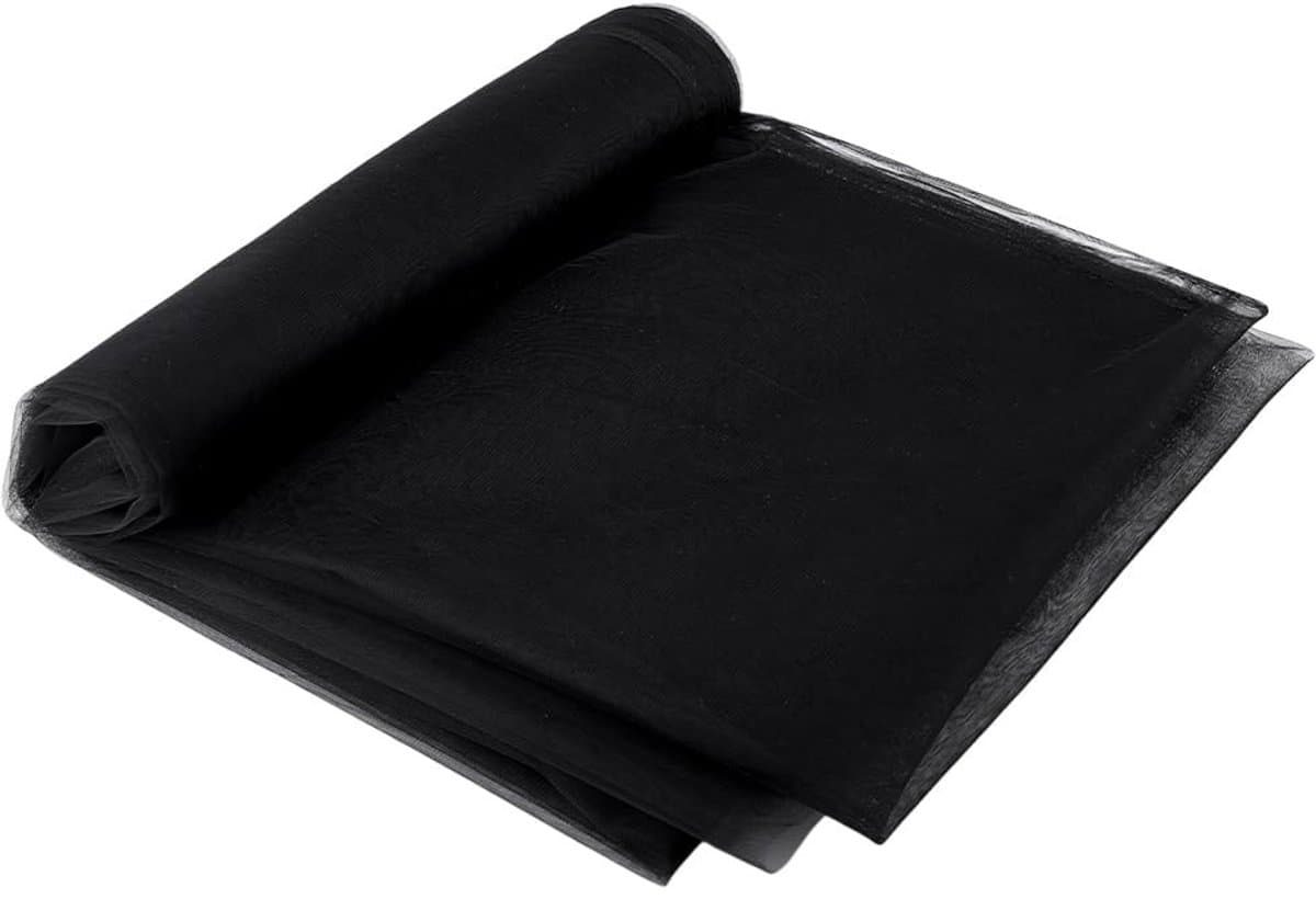 Dailygoods- Mesh-stof 1,52 m x 4,57 m - Niet-rekbaar - Nylon - Ademend - Zwart - Geschikt voor corsetten en kleding maken