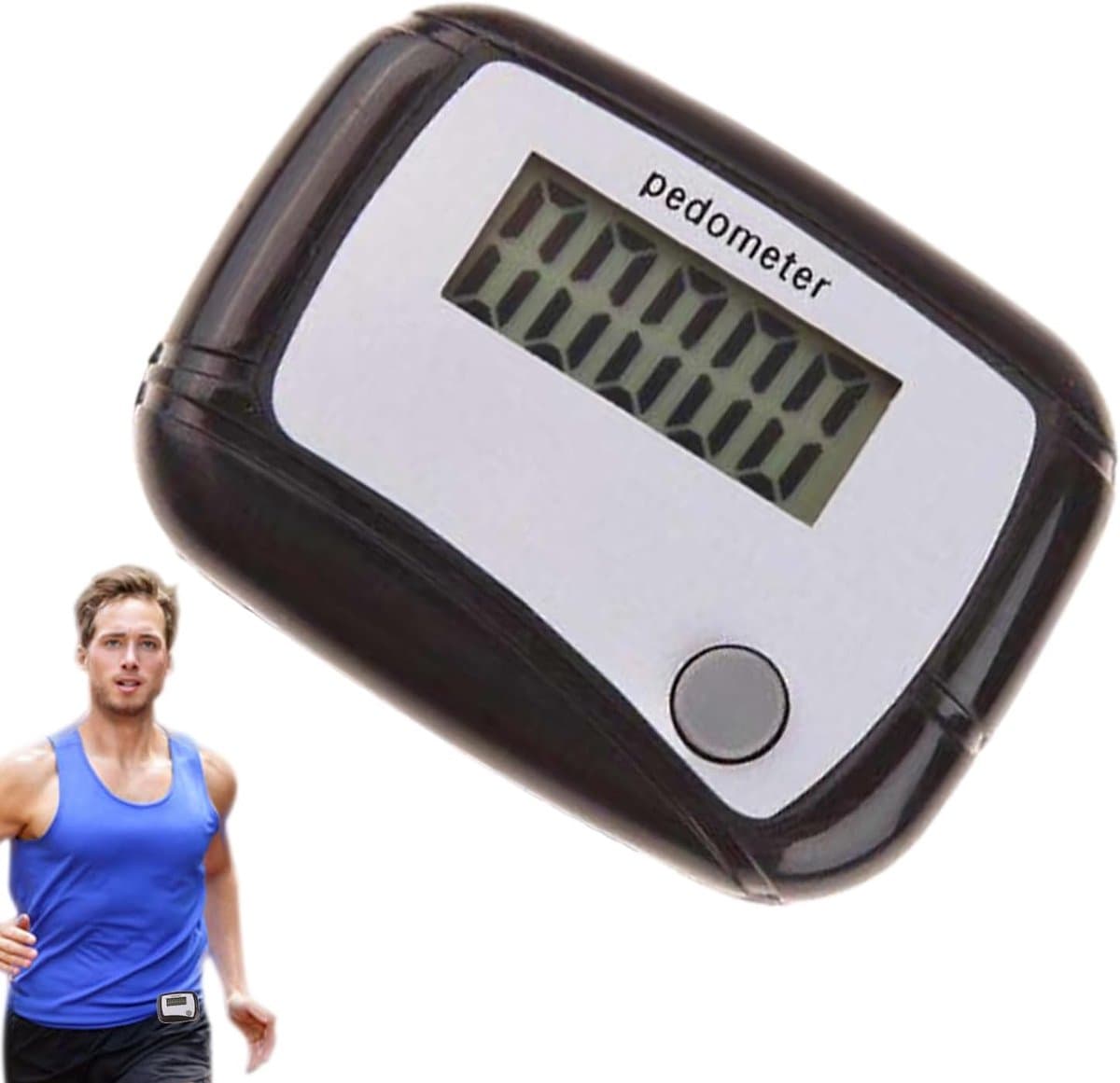 Stappenteller - Dagelijkse Monitor - Fitness Doelen - LCD Display - 4.8 x 3.6 cm - Zwart