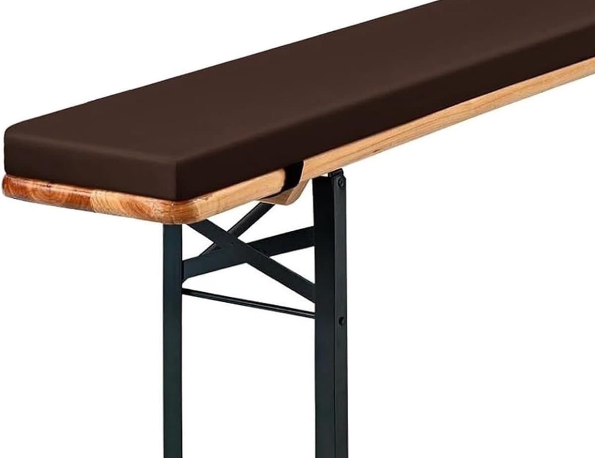 Zitkussen Bank - Buitenkussen Tuin - Comfortabel Zitten - Antislip Onderkant - 150x30x3 cm - Donkerbruin